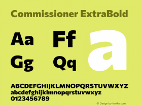 Commissioner ExtraBold Version 1.000; ttfautohint (v1.8.3) Font Sample