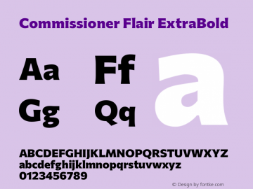Commissioner Flair ExtraBold Version 1.000; ttfautohint (v1.8.3) Font Sample