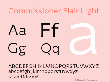Commissioner Flair Light Version 1.000; ttfautohint (v1.8.3) Font Sample