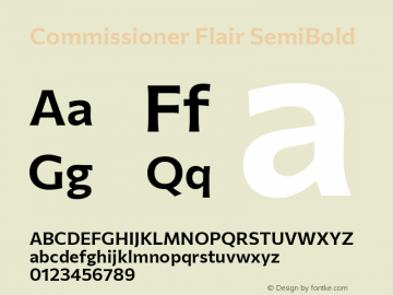Commissioner Flair SemiBold Version 1.000; ttfautohint (v1.8.3) Font Sample