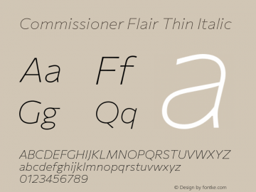 Commissioner Flair Thin Italic Version 1.000图片样张