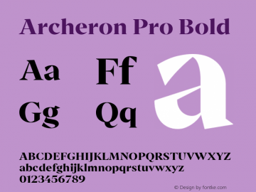 Archeron Pro Bold Version 1.000;hotconv 1.0.109;makeotfexe 2.5.65596 Font Sample