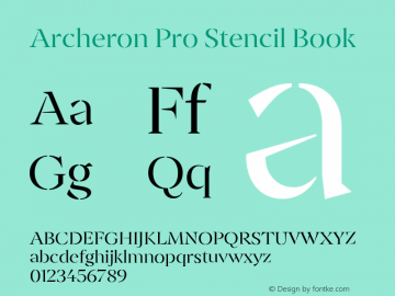 Archeron Pro Stencil Book Version 1.000;hotconv 1.0.109;makeotfexe 2.5.65596图片样张