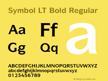 Symbol LT Bold Regular Version 6.1; 2002图片样张