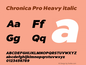 Chronica Pro Heavy italic Version 2.000;PS 002.000;hotconv 1.0.88;makeotf.lib2.5.64775图片样张