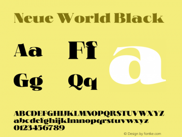 Neue World Black Version 1.000;hotconv 1.0.109;makeotfexe 2.5.65596 Font Sample