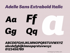 Adelle Sans Extrabold Italic Version 2.50 Font Sample