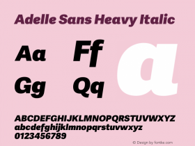 Adelle Sans Heavy Italic Version 2.50 Font Sample
