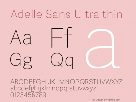 Adelle Sans Ultrathin Version 2.50 Font Sample