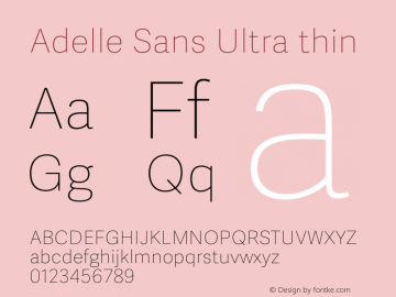 Adelle Sans Ultrathin Version 2.50图片样张