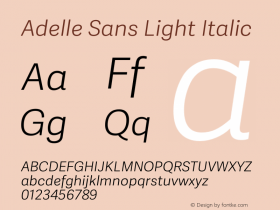 Adelle Sans Light Italic Version 2.500 Font Sample