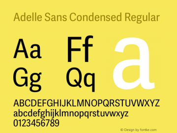 Adelle Sans Cnd Regular Version 2.500 Font Sample