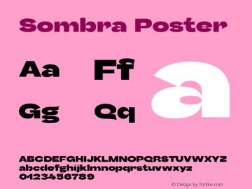 Sombra Poster Version 1.000 Font Sample
