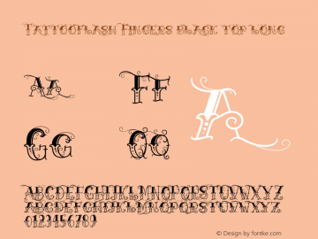 TattooflashFingers-blacktoplo Version 1.000 Font Sample