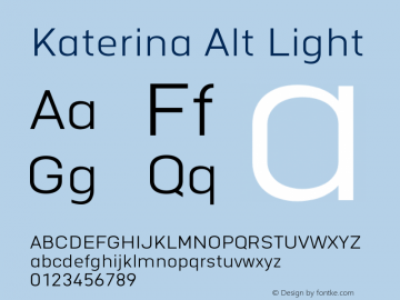 Katerina Alt Light Version 1.000 Font Sample