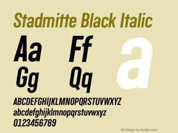 Stadtmitte Black Italic Version 1.000图片样张
