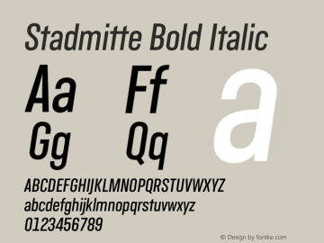 Stadtmitte Bold Italic Version 1.000图片样张