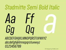 Stadtmitte SemiBold Italic Version 1.000图片样张