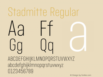 Stadtmitte Regular Version 1.000 Font Sample