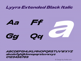 LyyraExtended-BlackItalic Version 1.001;hotconv 1.0.109;makeotfexe 2.5.65596图片样张