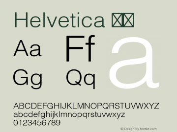 Helvetica 细体  Font Sample
