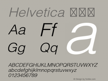 Helvetica 细斜体  Font Sample