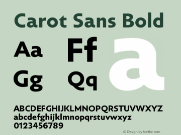 Carot Sans Bold Version 1.000 Font Sample