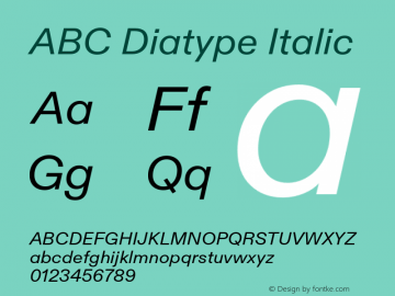 ABCDiatype-Italic Version 1.100;UI图片样张