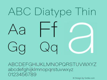 ABCDiatype-Thin Version 1.100;UI图片样张