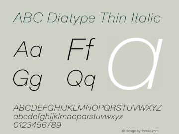 ABCDiatype-ThinItalic Version 1.100;UI图片样张