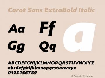 Carot Sans ExtraBold Italic Version 1.000图片样张