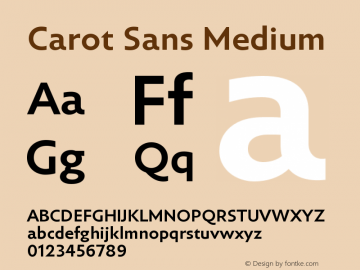 Carot Sans Medium Version 1.000 Font Sample