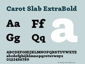 Carot Slab ExtraBold Version 1.000 Font Sample