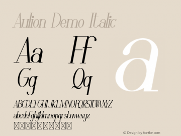 Aulion Demo Italic Version 1.001;Fontself Maker 3.5.1 Font Sample