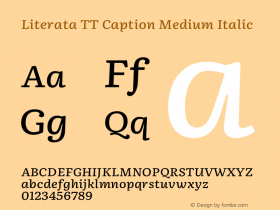 Literata TT Caption Medium Italic Version 3.002 Font Sample