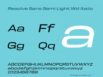 ResolveSans-SemiLightWdItalic Version 1.000;hotconv 1.0.109;makeotfexe 2.5.65596 Font Sample