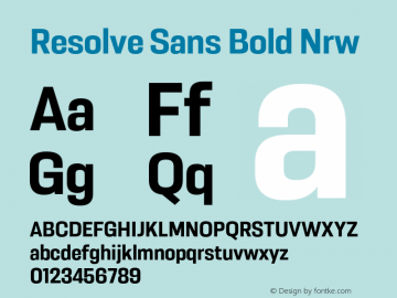 ResolveSans-BoldNrw Version 1.000;hotconv 1.0.109;makeotfexe 2.5.65596 Font Sample