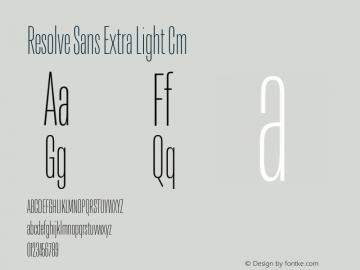 ResolveSans-ExtraLightCm Version 1.000;hotconv 1.0.109;makeotfexe 2.5.65596 Font Sample