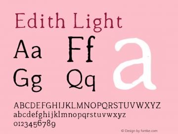 Edith Light Version 2.011 Font Sample