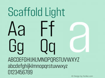 Scaffold-Light Version 1.000 Font Sample