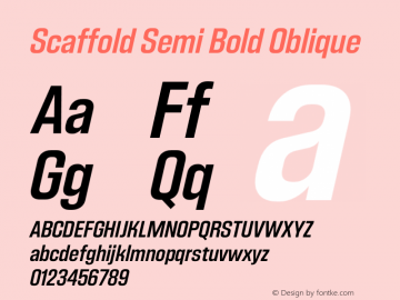 Scaffold-SemiBoldOblique Version 1.000 Font Sample