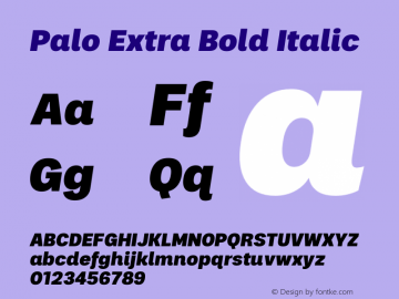 Palo Extrabold Italic Version 1.000图片样张