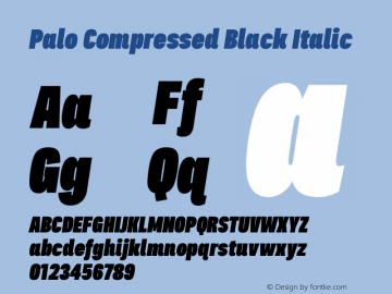 Palo Compressed Black Italic Version 1.000图片样张