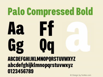 Palo Compressed Bold Version 1.000图片样张