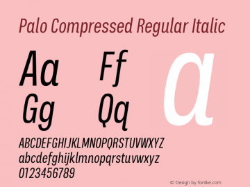 Palo Compressed Italic Version 1.000图片样张