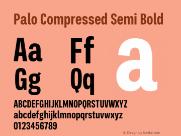 Palo Compressed Semibold Version 1.000图片样张