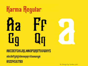 Karma-Regular Version 1.000 Font Sample