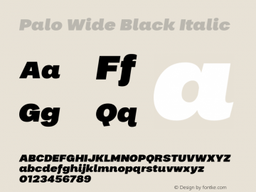 Palo Wide Black Italic Version 1.000图片样张