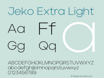 Jeko-ExtraLight Version 1.003;hotconv 1.0.109;makeotfexe 2.5.65596图片样张