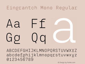 Eingrantch Mono Regular Version 1.000图片样张